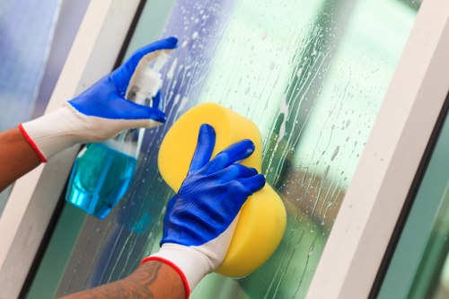 Oven cleaning with grease and residue on the interior surface
