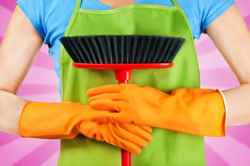 Lift interior sanitised during communal area cleaning