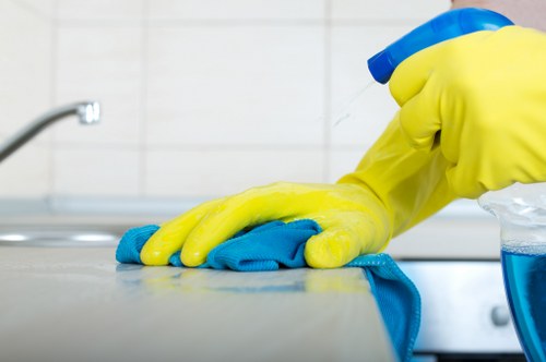 Specialist cleaning after construction with dust removal from windows and surfaces